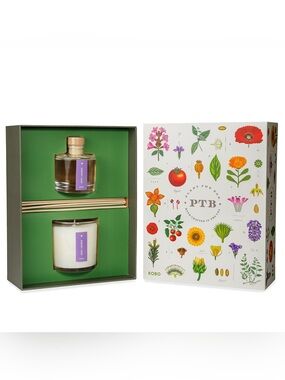 KOBO Plant The Box Lavender Reed Diffuser & Candle Gift Set - Purple